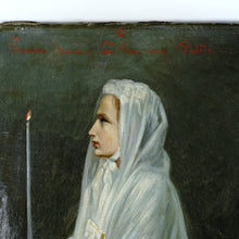 Load image into Gallery viewer, Antique French First Communion Portrait of a Girl, Oil Painting by abbot Lambert 1873