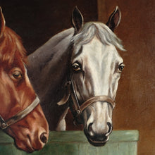 Load image into Gallery viewer, Antique Horse Portrait Oil Painting Equestrian Thoroughbred, dated 1923