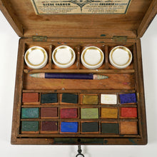 Load image into Gallery viewer, Antique French Watercolor Aquarelle Painting Artist's Box Bourgeois Aîné Paris