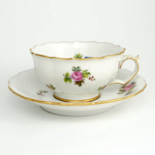 Load image into Gallery viewer, Jacob Petit Antique French Old Paris Porcelain Cup & Saucer Hand Painted Flowers, Gilt Trim
