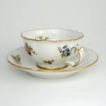 Load image into Gallery viewer, Jacob Petit Antique French Old Paris Porcelain Cup & Saucer Hand Painted Flowers, Gilt Trim