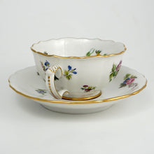 Load image into Gallery viewer, Jacob Petit Antique French Old Paris Porcelain Cup & Saucer Hand Painted Flowers, Gilt Trim