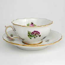 Load image into Gallery viewer, Jacob Petit Antique French Old Paris Porcelain Cup & Saucer Hand Painted Flowers, Gilt Trim