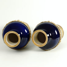 Load image into Gallery viewer, Antique French Sevres Optat Milet Ceramic PAIR Vases Bronze Mounts