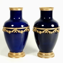 Load image into Gallery viewer, Antique French Sevres Optat Milet Ceramic PAIR Vases Bronze Mounts