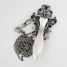 Load image into Gallery viewer, Antique French Silver Chatelaine Belt Clip, Fob Chain, Ornate Putti Figure