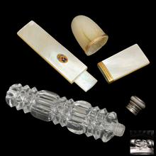 Load image into Gallery viewer, Antique French Palais Royal Mother of Pearl Sewing Box Etui Necessaire