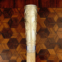 Load image into Gallery viewer, Antique French Silver Gilt Vermeil Enamel Parasol Umbrella Handle Set, Cupid and Flowers