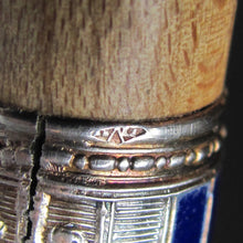 Load image into Gallery viewer, Antique French Silver Gilt Vermeil Enamel Parasol Umbrella Handle Set, Cupid and Flowers