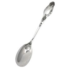 Load image into Gallery viewer, Antique French Sterling Silver Egg Spoon, Art Nouveau Poppy Flowers