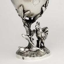 Load image into Gallery viewer, Antique French Sterling Silver Egg Cup Animalier Figural Chickens