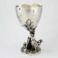 Load image into Gallery viewer, Antique French Sterling Silver Egg Cup Animalier Figural Chickens