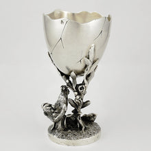 Load image into Gallery viewer, Antique French Sterling Silver Egg Cup Animalier Figural Chickens
