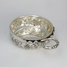 Load image into Gallery viewer, French Sterling Silver Tastevin Wine Taster Sommelier Cup Repousse Grapes