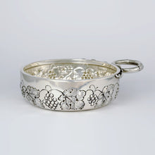 Load image into Gallery viewer, French Sterling Silver Tastevin Wine Taster Sommelier Cup Repousse Grapes