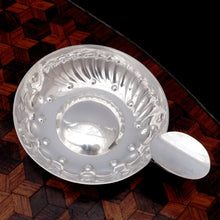 Load image into Gallery viewer, French Silver Tastevin Wine Taster Sommelier Cup, Ram Head Handle