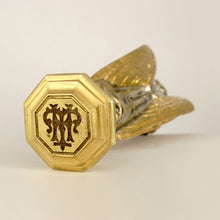 Load image into Gallery viewer, Antique Gilt Bronze Wax Seal Desk Stamp Angel with Cross