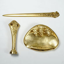 Load image into Gallery viewer, Maurice Frecourt French Gilt Bronze Desk Set, Wax Seal, Dish, Letter Opener