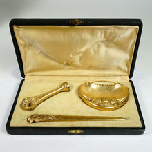Load image into Gallery viewer, Maurice Frecourt French Gilt Bronze Desk Set, Wax Seal, Dish, Letter Opener