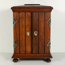 Load image into Gallery viewer, Antique Victorian Wood Cigar Caddy Box, Table Top Cabinet Cigar Presenter Box