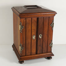 Load image into Gallery viewer, Antique Victorian Wood Cigar Caddy Box, Table Top Cabinet Cigar Presenter Box