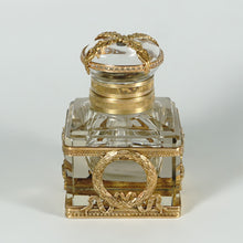 Load image into Gallery viewer, Antique French Gilt Bronze Cut Crystal Inkwell Neoclassical Empire