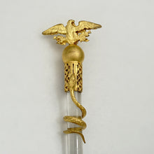 Load image into Gallery viewer, Antique French Napoleon III Empire Crystal Handled Gilt Bronze Dip Pen, Writing Calligraphy