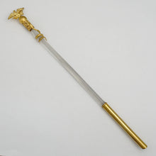 Load image into Gallery viewer, Antique French Napoleon III Empire Crystal Handled Gilt Bronze Dip Pen, Writing Calligraphy