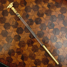 Load image into Gallery viewer, Antique French Napoleon III Empire Crystal Handled Gilt Bronze Dip Pen, Writing Calligraphy