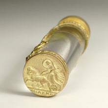 Load image into Gallery viewer, Antique French Crystal Gilt Bronze Wax Seal Napoleon III Empire Cherub Desk Stamp