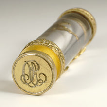 Load image into Gallery viewer, Antique French Crystal Gilt Bronze Wax Seal Napoleon III Empire Cherub Desk Stamp