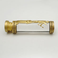 Load image into Gallery viewer, Antique French Crystal Gilt Bronze Wax Seal Napoleon III Empire Cherub Desk Stamp