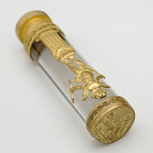 Load image into Gallery viewer, Antique French Crystal Gilt Bronze Wax Seal Napoleon III Empire Cherub Desk Stamp