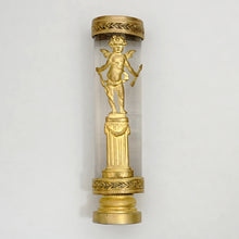 Load image into Gallery viewer, Antique French Crystal Gilt Bronze Wax Seal Napoleon III Empire Cherub Desk Stamp