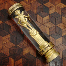 Load image into Gallery viewer, Antique French Crystal Gilt Bronze Wax Seal Napoleon III Empire Cherub Desk Stamp