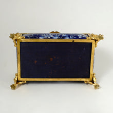 Load image into Gallery viewer, Antique French Enamel on Copper Jewelry Box Gilt Bronze