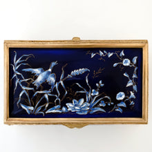 Load image into Gallery viewer, Antique French Enamel on Copper Jewelry Box Gilt Bronze