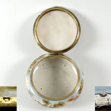 Load image into Gallery viewer, Antique French Enamel on Copper Box Silver Hinged Mounts