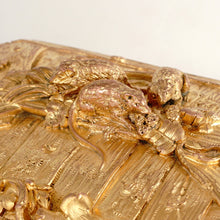 Load image into Gallery viewer, Antique French Gilt Bronze Box, Casket, Naturalist Animalier Study Lizards & Mice, Signed Marquise de Sévigné