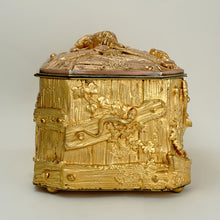 Load image into Gallery viewer, Antique French Gilt Bronze Box, Casket, Naturalist Animalier Study Lizards & Mice, Signed Marquise de Sévigné