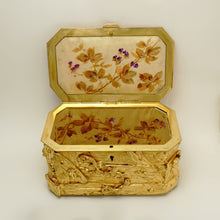 Load image into Gallery viewer, Antique French Gilt Bronze Box, Casket, Naturalist Animalier Study Lizards & Mice, Signed Marquise de Sévigné