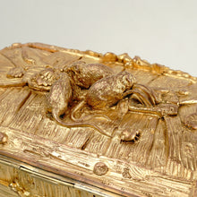 Load image into Gallery viewer, Antique French Gilt Bronze Box, Casket, Naturalist Animalier Study Lizards & Mice, Signed Marquise de Sévigné