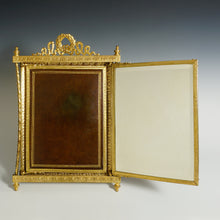 Load image into Gallery viewer, Antique French Napoleon III Empire Style Gilt Bronze Ormolu Folding Triptych Dressing Table Vanity Mirror