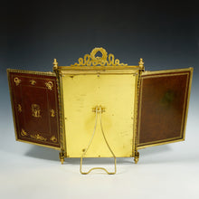 Load image into Gallery viewer, Antique French Napoleon III Empire Style Gilt Bronze Ormolu Folding Triptych Dressing Table Vanity Mirror