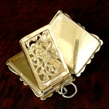 Load image into Gallery viewer, Antique French .800 Silver Gilt Vinaigrette Pendant Locket Pierced Grille