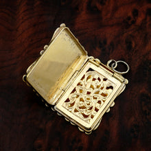 Load image into Gallery viewer, Antique French .800 Silver Gilt Vinaigrette Pendant Locket Pierced Grille
