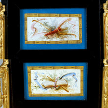 Load image into Gallery viewer, Antique French Wood Jewelry Box Hand Painted Porcelain Plaques Gilt Bronze Mounts