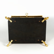 Load image into Gallery viewer, Antique French Wood Jewelry Box Hand Painted Porcelain Plaques Gilt Bronze Mounts