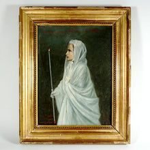 Load image into Gallery viewer, Antique French First Communion Portrait of a Girl, Oil Painting by abbot Lambert 1873