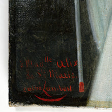 Load image into Gallery viewer, Antique French First Communion Portrait of a Girl, Oil Painting by abbot Lambert 1873